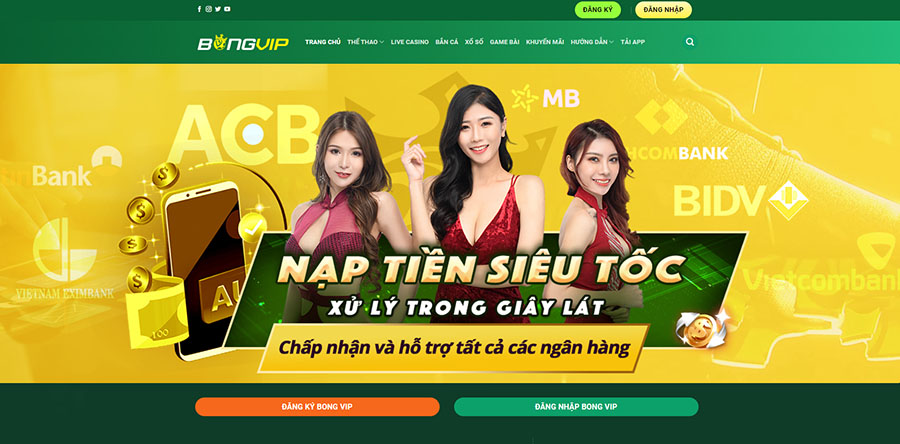 Các bước nạp tiền tại Bóng VIP